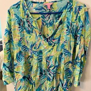 Lilly Pulitzer Vibrant Blue and Green Blouse